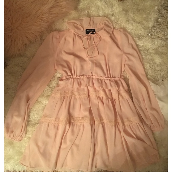 Frill Tie Collar Babydoll Dress
